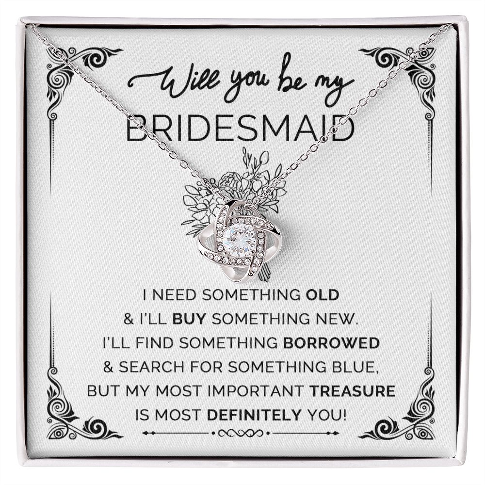 Will You Be My Bridesmaid? Love Knot Necklace with Heartfelt Proposal Card – Unique Bridal Party Gift Idea - Mallard Moon Gift Shop