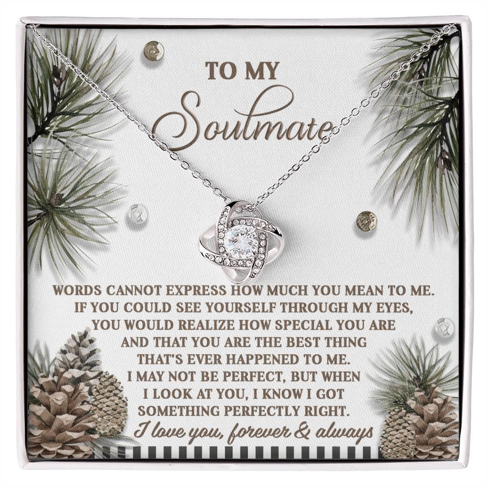 Gift for Soulmate - Perfectly Right - Love Knot Pendant Necklace - Mallard Moon Gift Shop