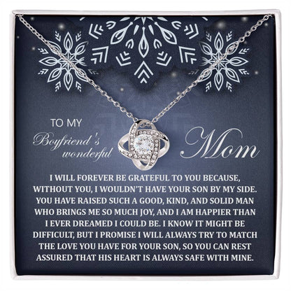 Gift for Boyfriend's Mom - By My Side - Love Knot Pendant Necklace - Mallard Moon Gift Shop