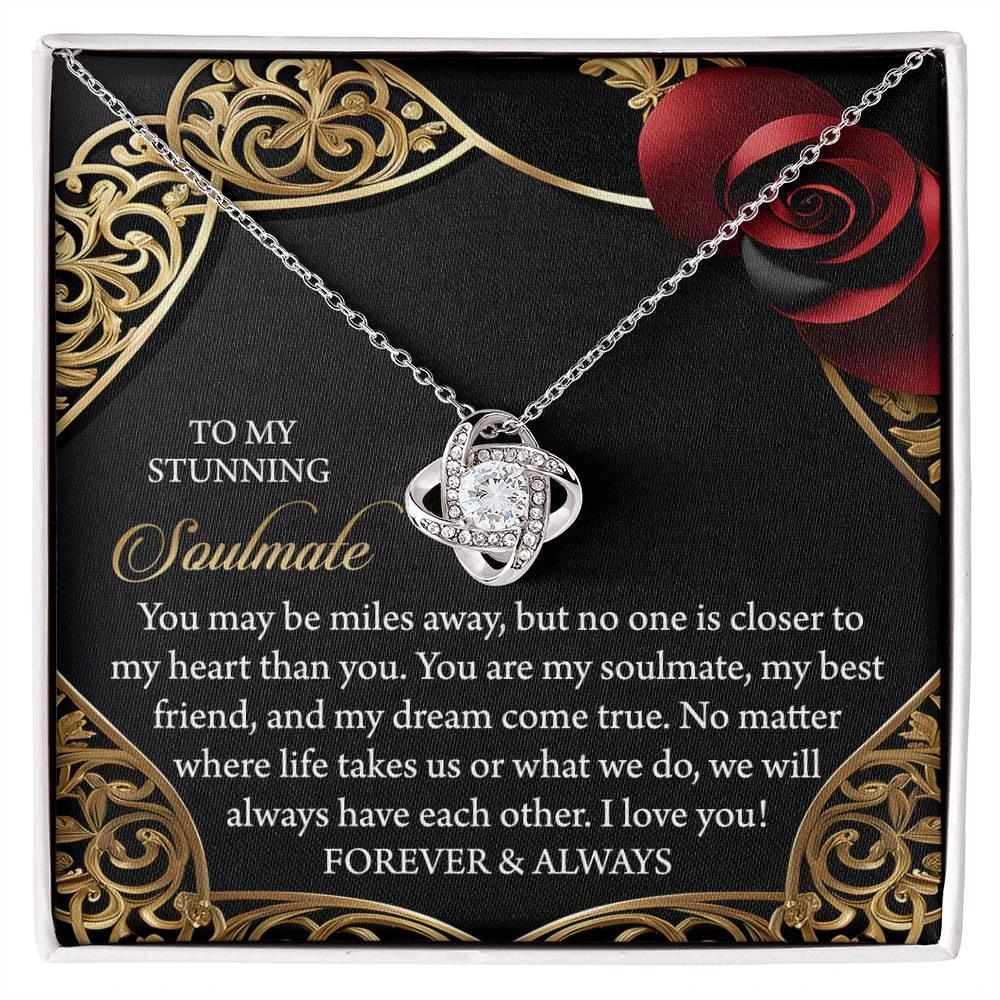To My Stunning Soulmate - Love Knot Necklace – A Gift to Celebrate Forever and Always