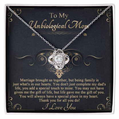 Gift for Unbiological Mother You Complete my Dad's Life Love Knot Pendant Necklace - Mallard Moon Gift Shop
