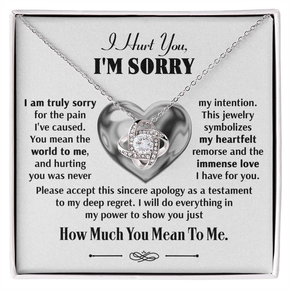 Apology Gift for Girlfriend, Wife, Soulmate - Sorry, Sincere Apology - Love Knot Pendant Necklace - Mallard Moon Gift Shop