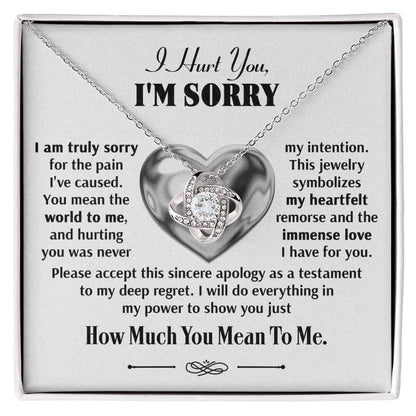 Apology Gift for Girlfriend, Wife, Soulmate - Sorry, Sincere Apology - Love Knot Pendant Necklace - Mallard Moon Gift Shop