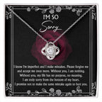 Apology Gift for Girlfriend, Wife, Soulmate - Sorry, I Am Nothing - Love Knot Pendant Necklace