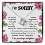 Apology Gift for Girlfriend, Wife, Soulmate-Sorry, Your Forgiveness-Love Knot Pendant Necklace