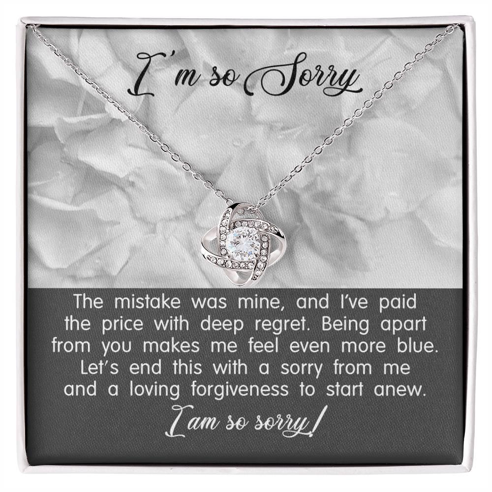 Apology Gift for Girlfriend, Wife, Soulmate - Sorry, With Deep Regret - Love Knot Pendant Necklace - Mallard Moon Gift Shop