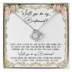 Bridesmaid Proposal Gift Keep The Tradition Alive Love Knot Pendant Necklace