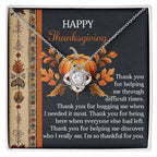 Thanksgiving Gift for Her – “Through Difficult Times” Love Knot Necklace with Message Card | Gratitude Gift for Her