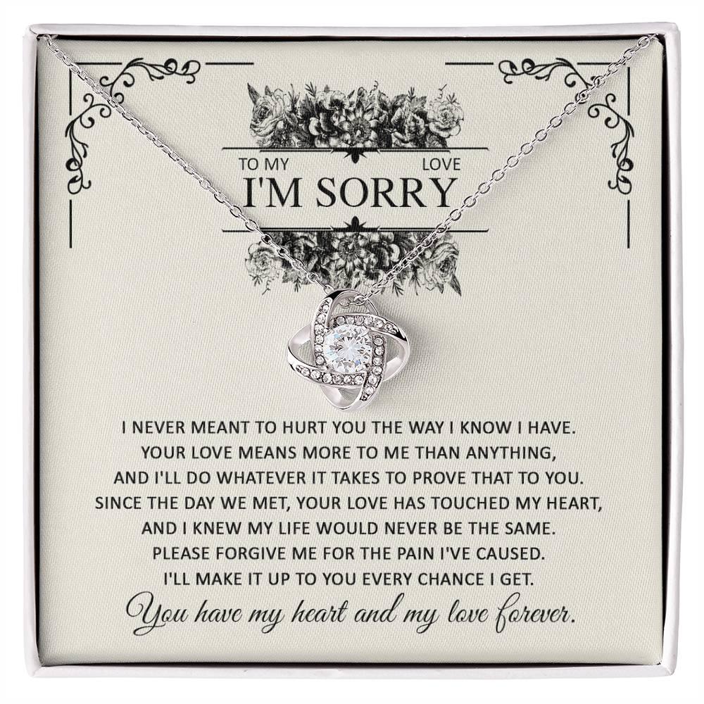Apology Gift for Her - To My Love, I'm Sorry - Love Knot Pendant Necklace - Mallard Moon Gift Shop