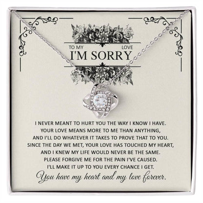Apology Gift for Her - To My Love, I'm Sorry - Love Knot Pendant Necklace - Mallard Moon Gift Shop