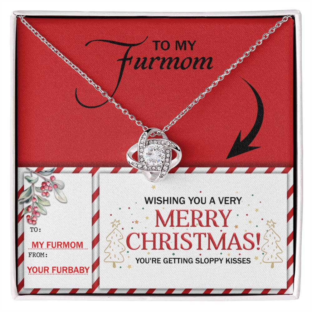 Gift for Furmom - Sloppy Kisses - Love Knot Pendant Necklace - Mallard Moon Gift Shop