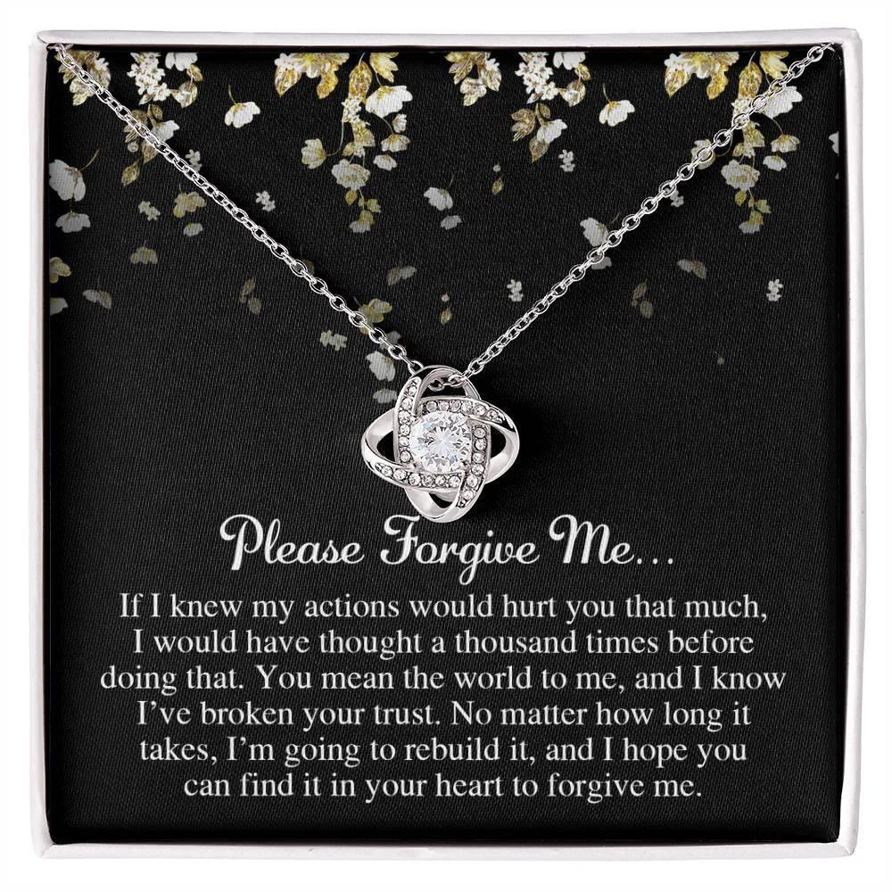 Apology Gift for Girlfriend, Wife, Soulmate - Sorry, Broken Your Trust - Love Knot Pendant Necklace