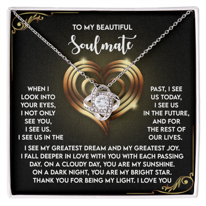 Soulmate Necklace – Celebrate Eternal Love with This Heartfelt Message and Pendant - Mallard Moon Gift Shop