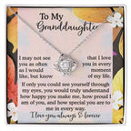 To My Granddaughter – Love Knot Necklace| “I Love You in Every Moment of My Life” Sentimental Message Card | Grandparent Gift