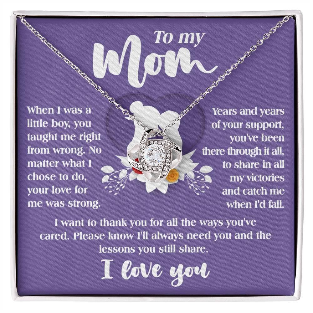 Gift for Mom from Son All the Ways You've Cared - Love Knot Necklace - Mallard Moon Gift Shop