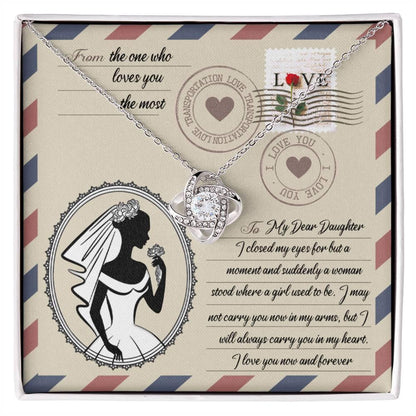 Daughter Wedding Day Gift -I Closed my Eyes Love Knot Pendant Necklace - Mallard Moon Gift Shop