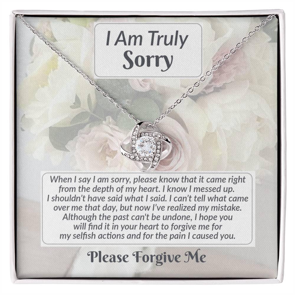 Apology Gift for Girlfriend, Wife, Soulmate - Sorry, What I Said - Love Knot Pendant Necklace - Mallard Moon Gift Shop