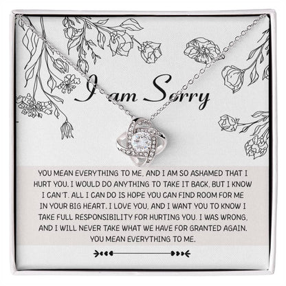 Apology Gift for Girlfriend, Wife, Soulmate - Sorry, Your Big Heart - Love Knot Pendant Necklace - Mallard Moon Gift Shop