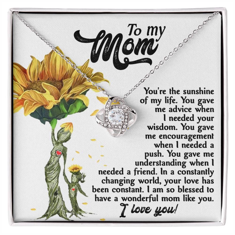 Mom you are The Sunshine in my Life - Love Knot Necklace - Mallard Moon Gift Shop