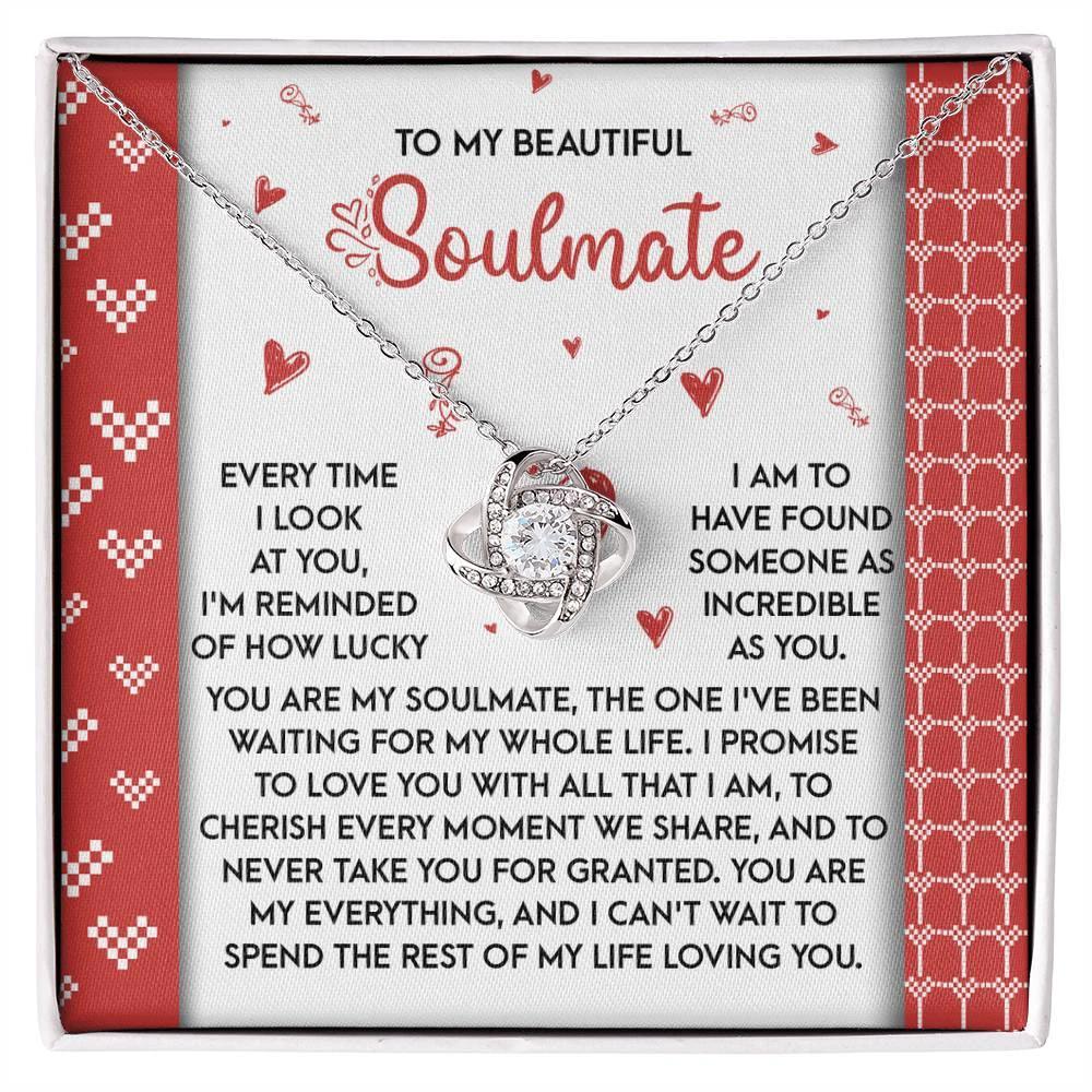 Romantic Anniversary, Valentine's Day Gift for Soulmate, Wife, Girlfriend - Waiting My Whole Life - Love Knot Pendant Necklace