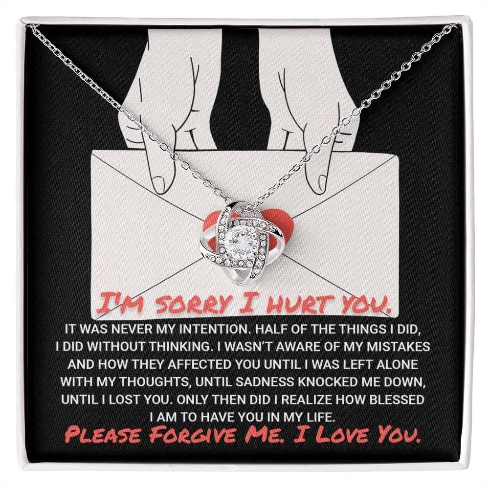 Apology Gift for Girlfriend, Wife, Soulmate-Sorry, Without Thinking - Love Knot Pendant Necklace