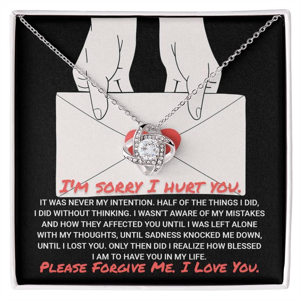 Apology Gift for Girlfriend, Wife, Soulmate-Sorry, Without Thinking - Love Knot Pendant Necklace - Mallard Moon Gift Shop