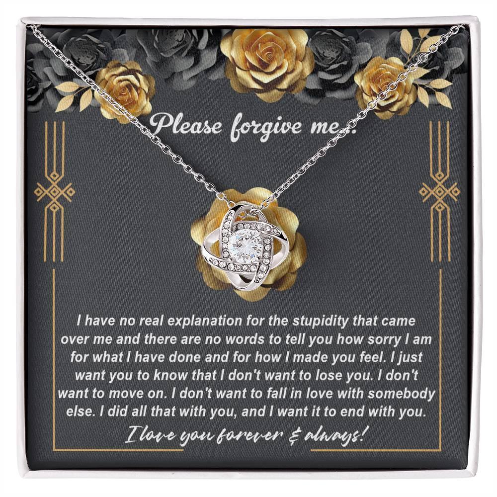Gift for Girlfriend, Wife - Sorry, End With You - Love Knot Pendant Necklace - Mallard Moon Gift Shop
