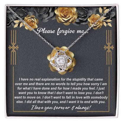 Gift for Girlfriend, Wife - Sorry, End With You - Love Knot Pendant Necklace - Mallard Moon Gift Shop