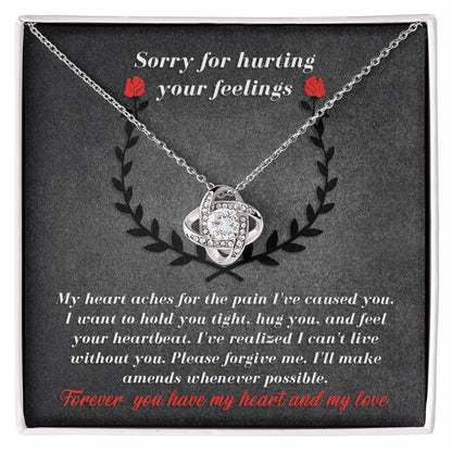 Apology Gift for Girlfriend, Wife, Soulmate - Sorry, Make Amends - Love Knot Pendant Necklace - Mallard Moon Gift Shop