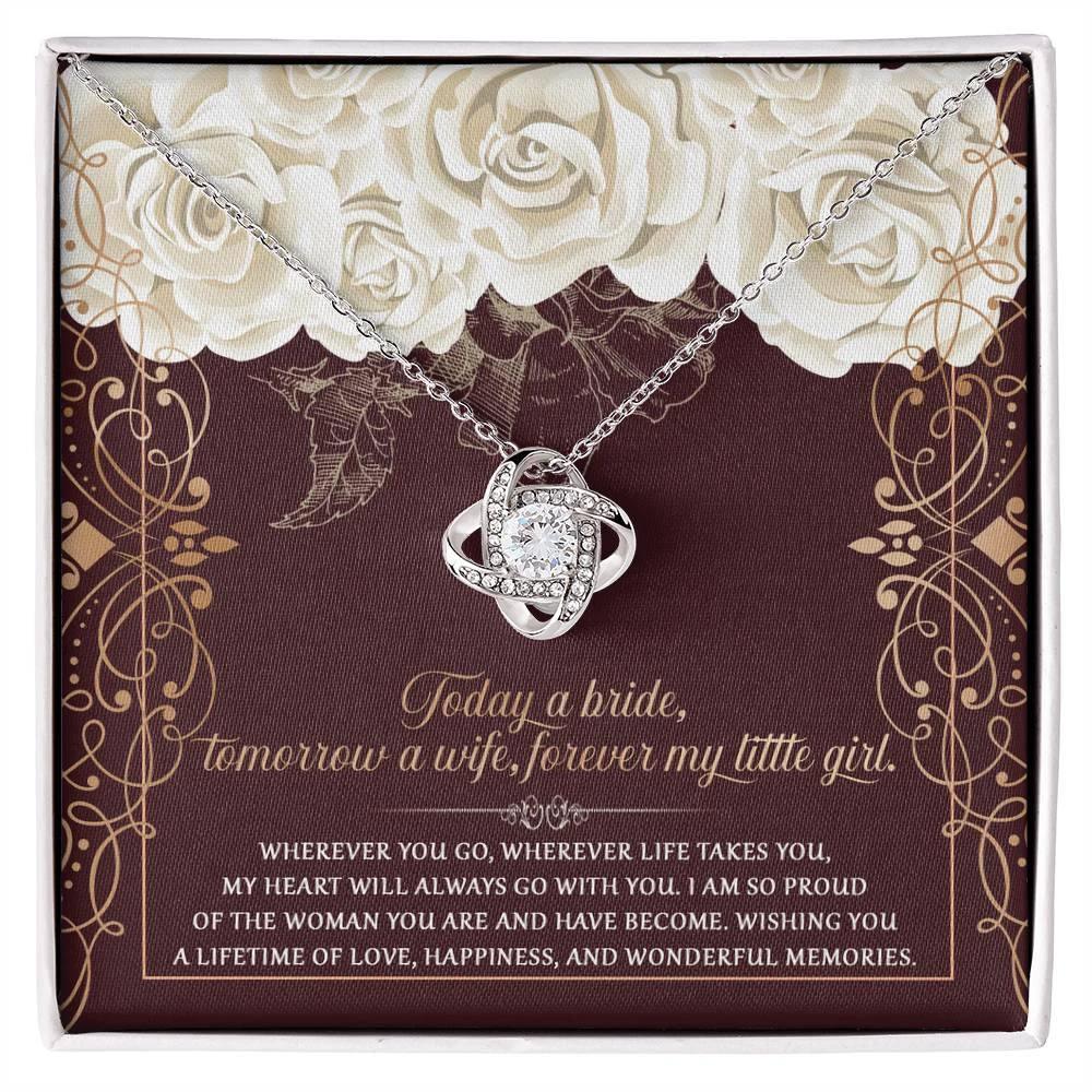Daughter Wedding Day Gift - Wonderful Memories - Love Knot Pendant Necklace