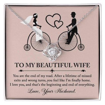 Wife Wedding Day Gift - I'm Finally Home Love Knot Pendant Necklace - Mallard Moon Gift Shop