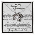 To My Beautiful Granddaughter – Love Knot Necklace Gift | “Love You to the Moon & Back” Message Card | Grandparent Gift for Birthday, Graduation, or Christmas