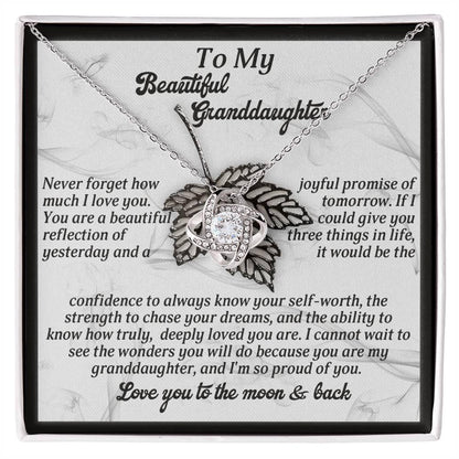 Gift for Granddaughter - Deeply Loved - Love Knot Pendant Necklace - Mallard Moon Gift Shop