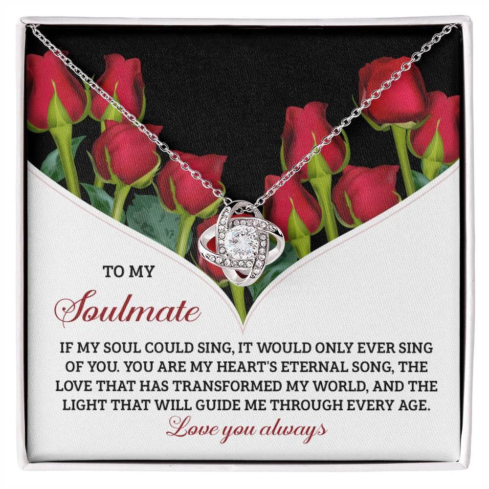 Romantic Anniversary, Valentine's Day Gift for Soulmate, Wife, Girlfriend - My Heart’s Eternal Song - Love Knot Pendant Necklace