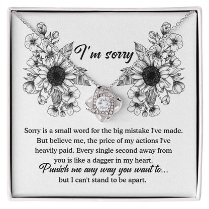 Apology Gift - Sorry is a Small Word for the Big Mistake - Love Knot Pendant Necklace - Mallard Moon Gift Shop