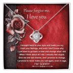 Apology Gift for Girlfriend, Wife, Soulmate - Sorry, One Last Chance - Love Knot Pendant Necklace