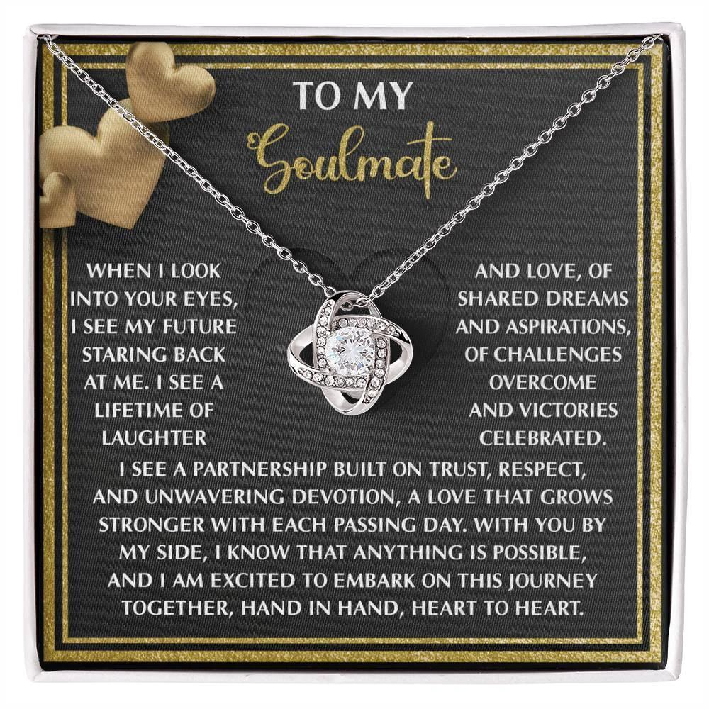 To My Soulmate Love Knot Necklace – A Meaningful Valentine’s Gift Celebrating Trust, Devotion, and Shared Dreams
