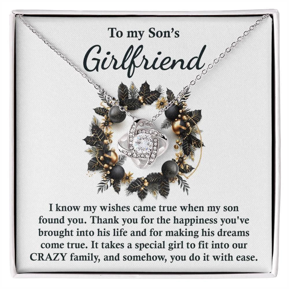 Gift for Son's Girlfriend - My Wishes Came True When He Found You - Love Knot Pendant Necklace