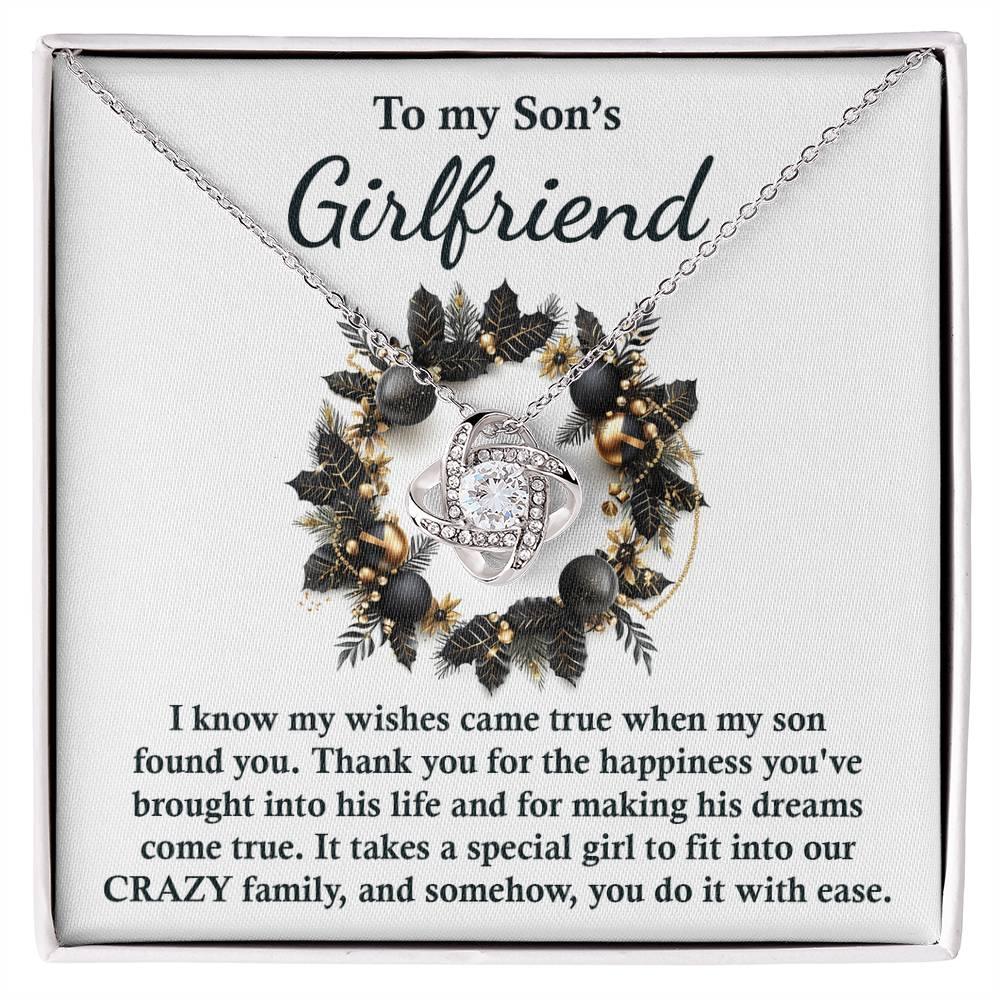 Gift for Son's Girlfriend - My Wishes Came True When He Found You - Love Knot Pendant Necklace - Mallard Moon Gift Shop