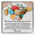 Thanksgiving Gift for Her – “Thanks for Giving Me Your Love” Necklace with Message Card | Heartfelt Gratitude Gift for Mom, Sister, or Best Friend