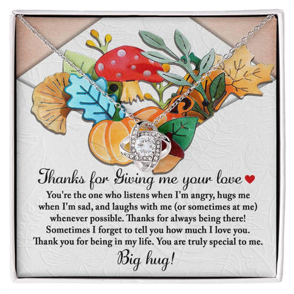 Gift for Thanksgiving - Big Hug - Love Knot Pendant Necklace - Mallard Moon Gift Shop