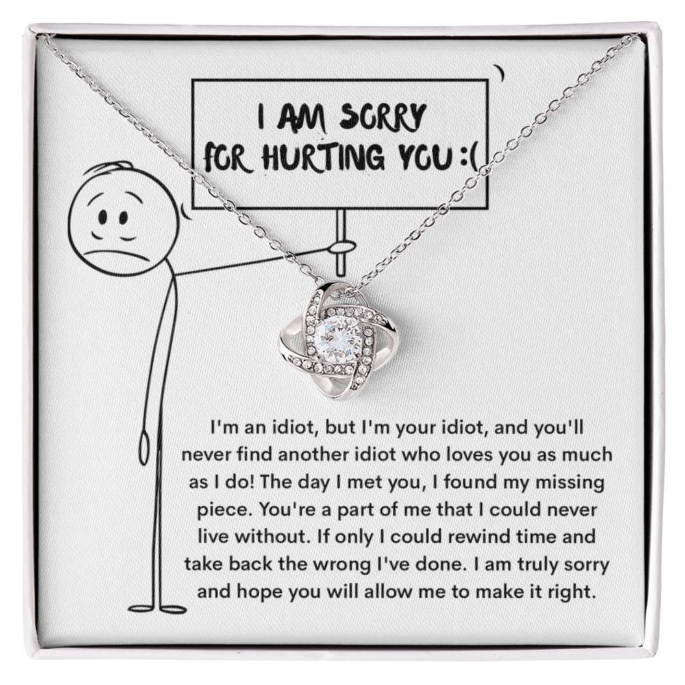 Apology Gift for Girlfriend, Wife, Soulmate - Sorry, Missing Piece - Love Knot Pendant Necklace - Mallard Moon Gift Shop