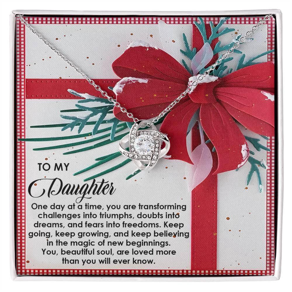Gift for Daughter - Beautiful Soul - Love Knot Pendant Necklace