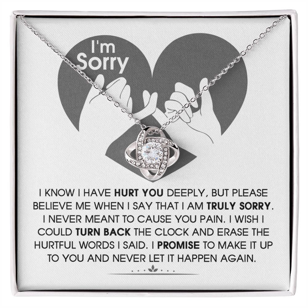 Apology Gift for Girlfriend, Wife, Soulmate - Sorry, Hurtful Words - Love Knot Pendant Necklace - Mallard Moon Gift Shop