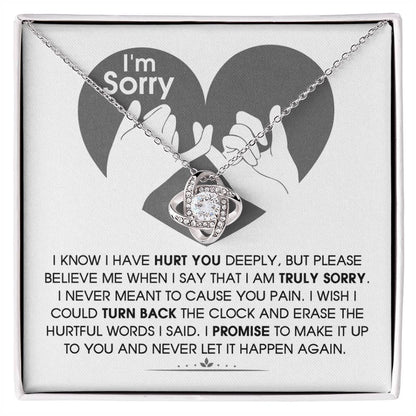Apology Gift for Girlfriend, Wife, Soulmate - Sorry, Hurtful Words - Love Knot Pendant Necklace - Mallard Moon Gift Shop