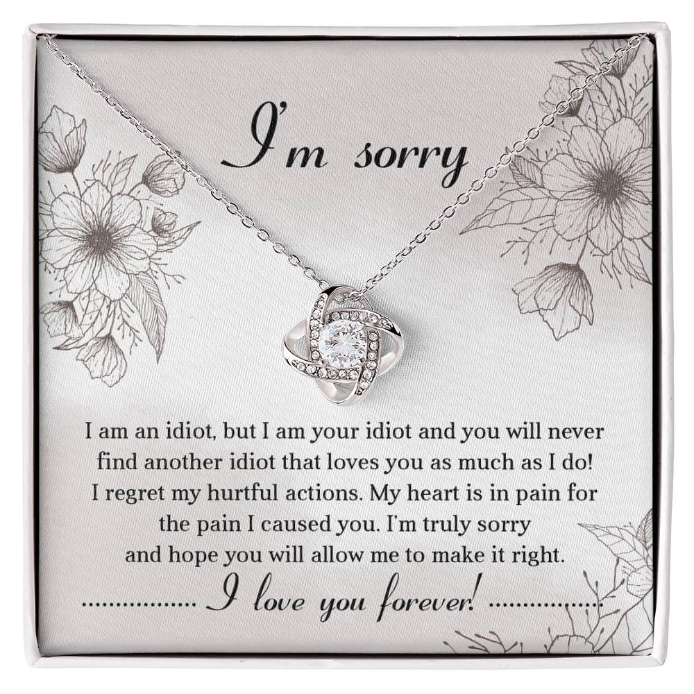 Apology Gift for Her - Sorry For The Pain I Caused You - Love Knot Pendant Necklace - Mallard Moon Gift Shop