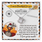 Thanksgiving Gift for Her – “The Beat of My Heart” Love Knot Necklace with Message Card | Romantic Gratitude Gift for Daughter, Wife or Girlfriend