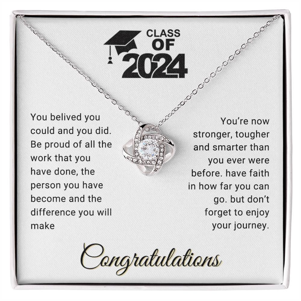 Graduation Gift Class of 2024 You Believed you Could Congratulations Love Knot Pendant Necklace - Mallard Moon Gift Shop