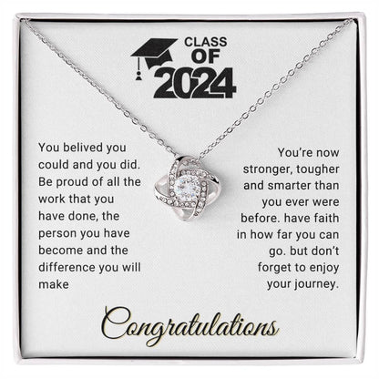 Graduation Gift Class of 2024 You Believed you Could Congratulations Love Knot Pendant Necklace - Mallard Moon Gift Shop