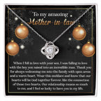 Gift for Mother-in-Law - Two Hearts - Love Knot Necklace